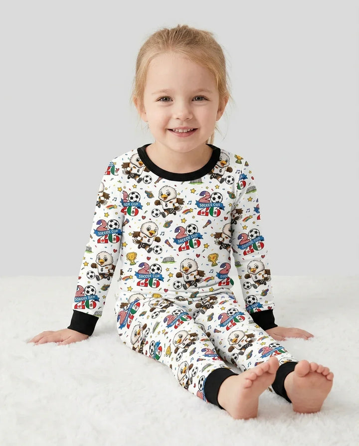 Zweiteiliges Langarm-Pyjama-Set mit Sommerfrüchten