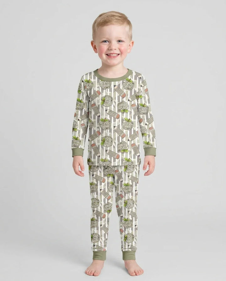 Zweiteiliges Langarm-Pyjama-Set mit Sommerfrüchten