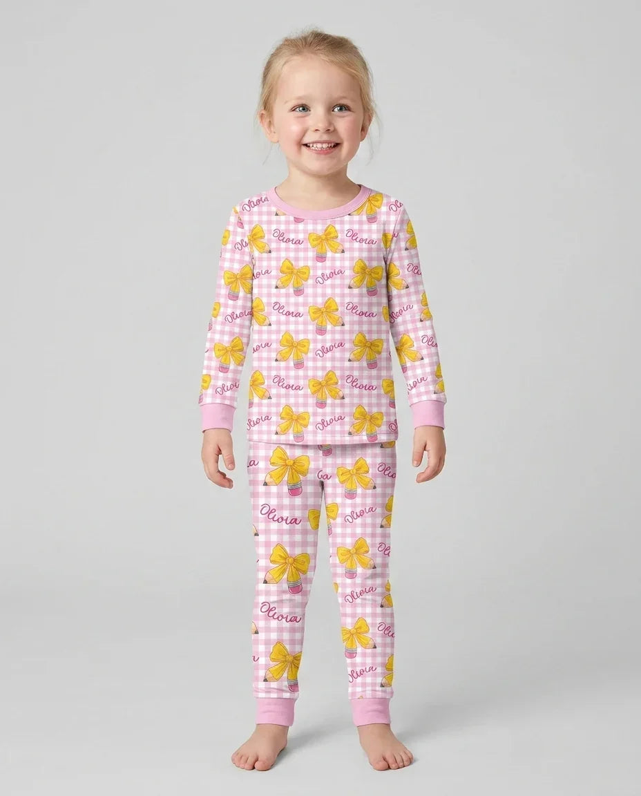 Zweiteiliges Langarm-Pyjama-Set mit Sommerfrüchten