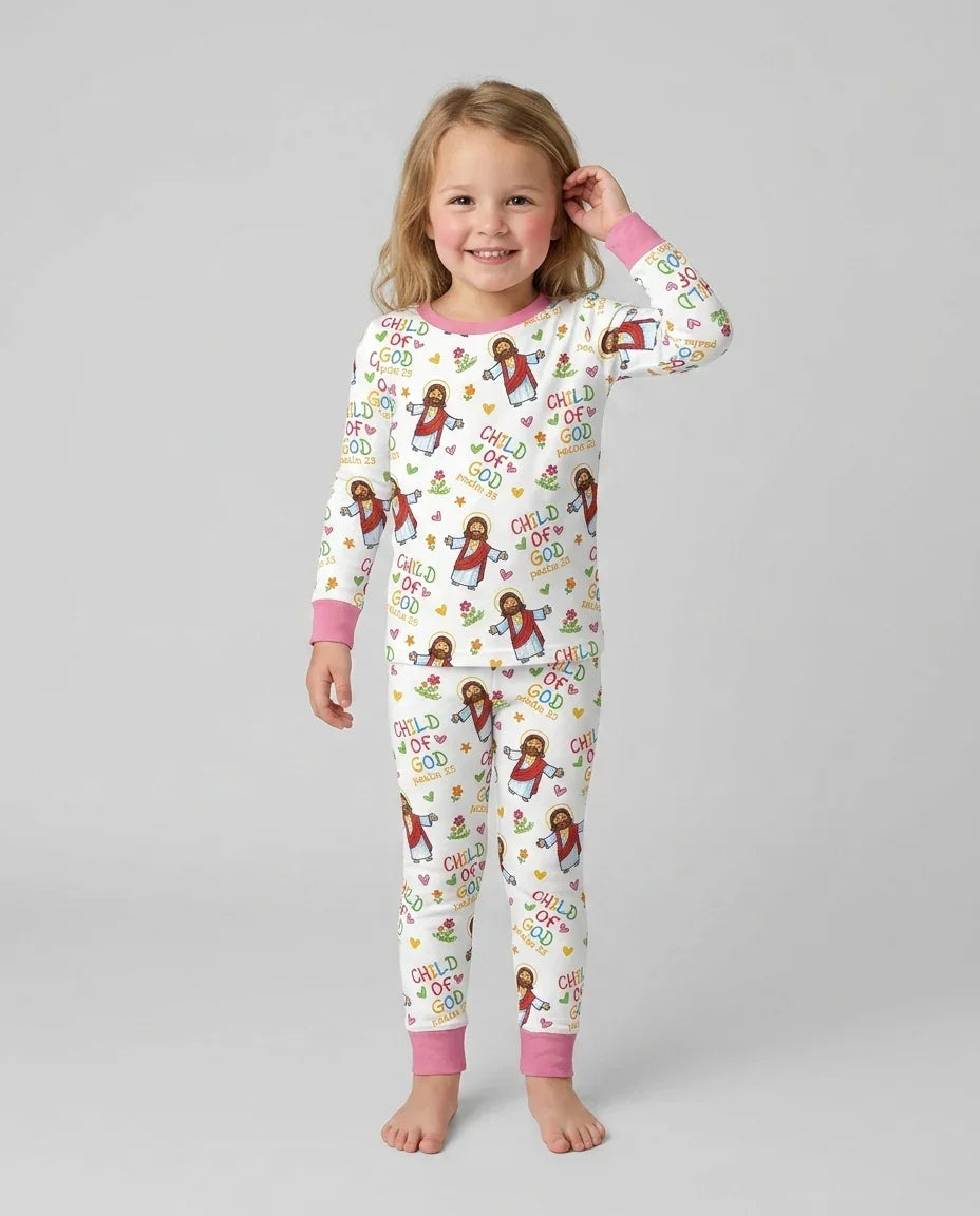 Zweiteiliges Langarm-Pyjama-Set mit Sommerfrüchten