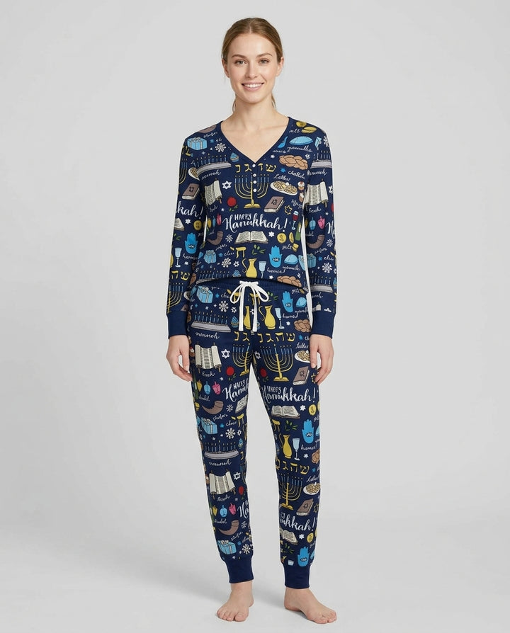 Happy Hanukkah 2026 Bamboo Women Pajama Set