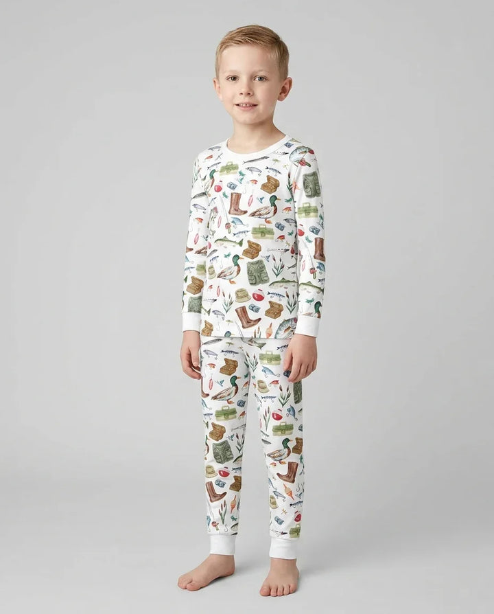 Zweiteiliges Langarm-Pyjama-Set mit Sommerfrüchten