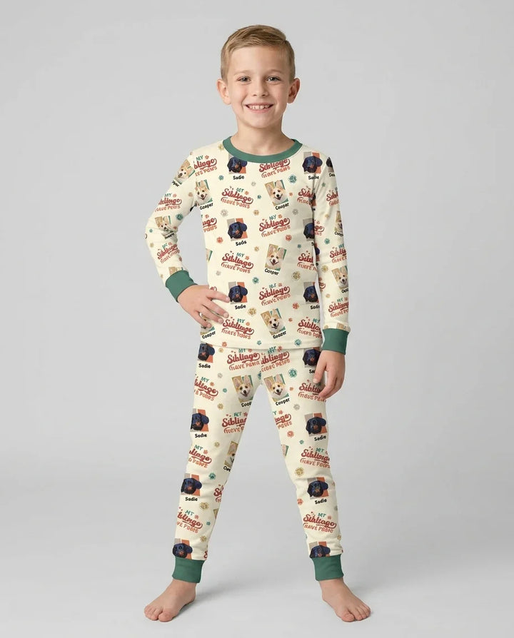 Zweiteiliges Langarm-Pyjama-Set mit Sommerfrüchten
