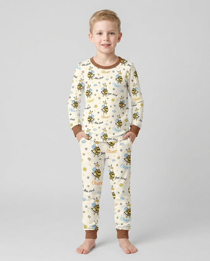 Zweiteiliges Langarm-Pyjama-Set mit Sommerfrüchten