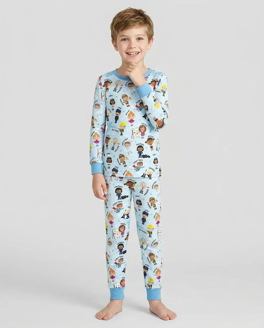 Zweiteiliges Langarm-Pyjama-Set mit Sommerfrüchten