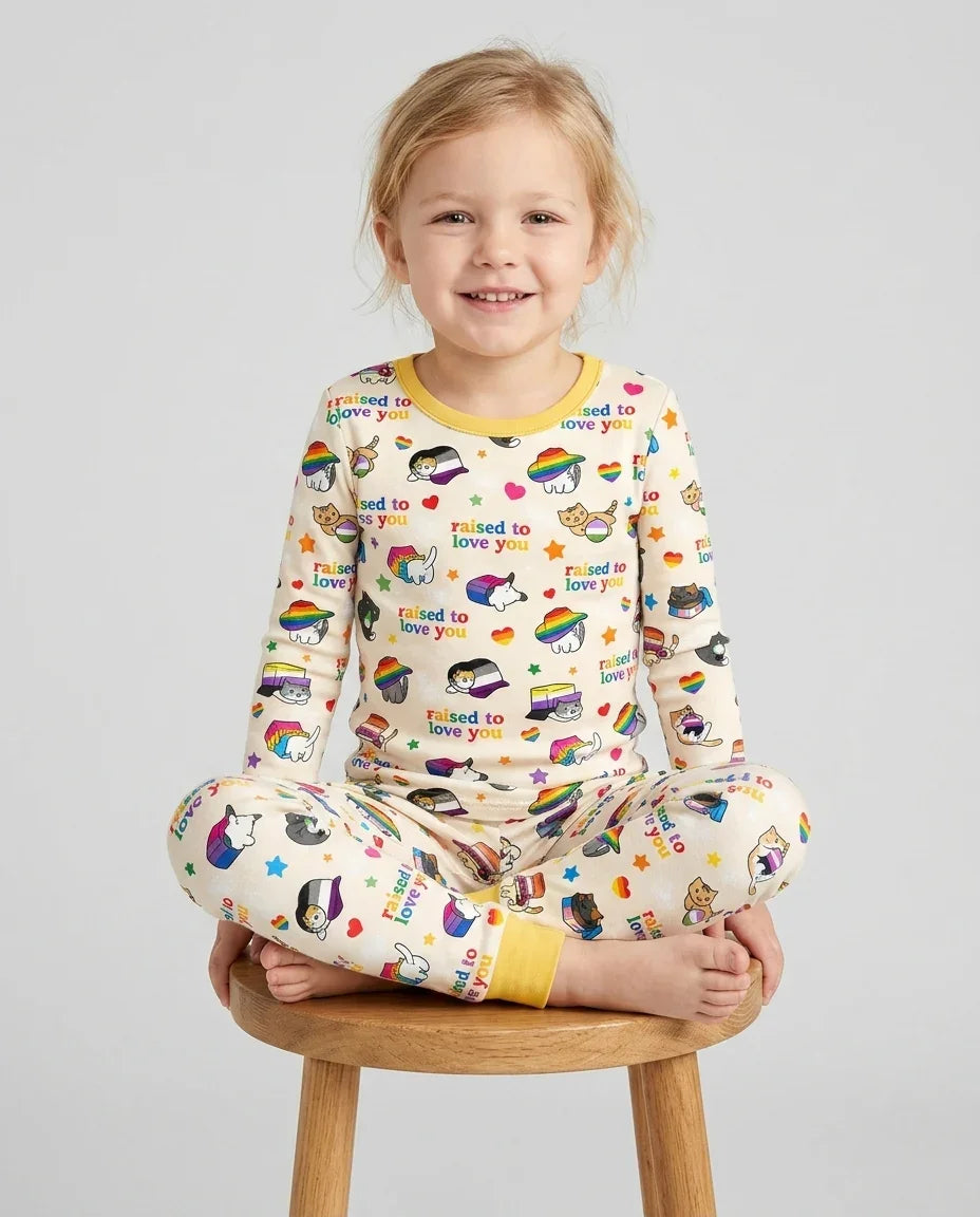 Zweiteiliges Langarm-Pyjama-Set mit Sommerfrüchten