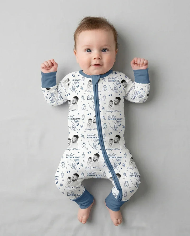 Gerippte Babykleidung mit individuellem Foto - Weich &amp; Skizzenhaft