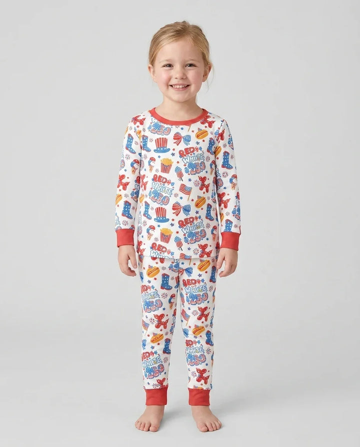 Zweiteiliges Langarm-Pyjama-Set mit Sommerfrüchten
