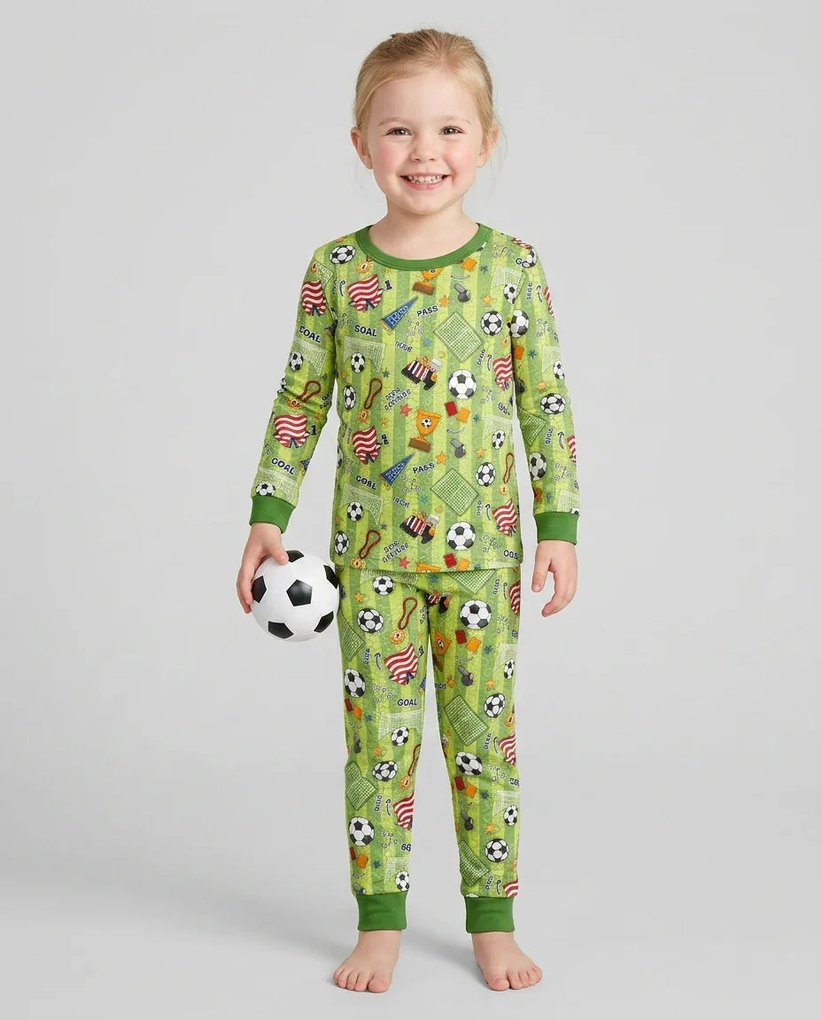 Zweiteiliges Langarm-Pyjama-Set mit Sommerfrüchten