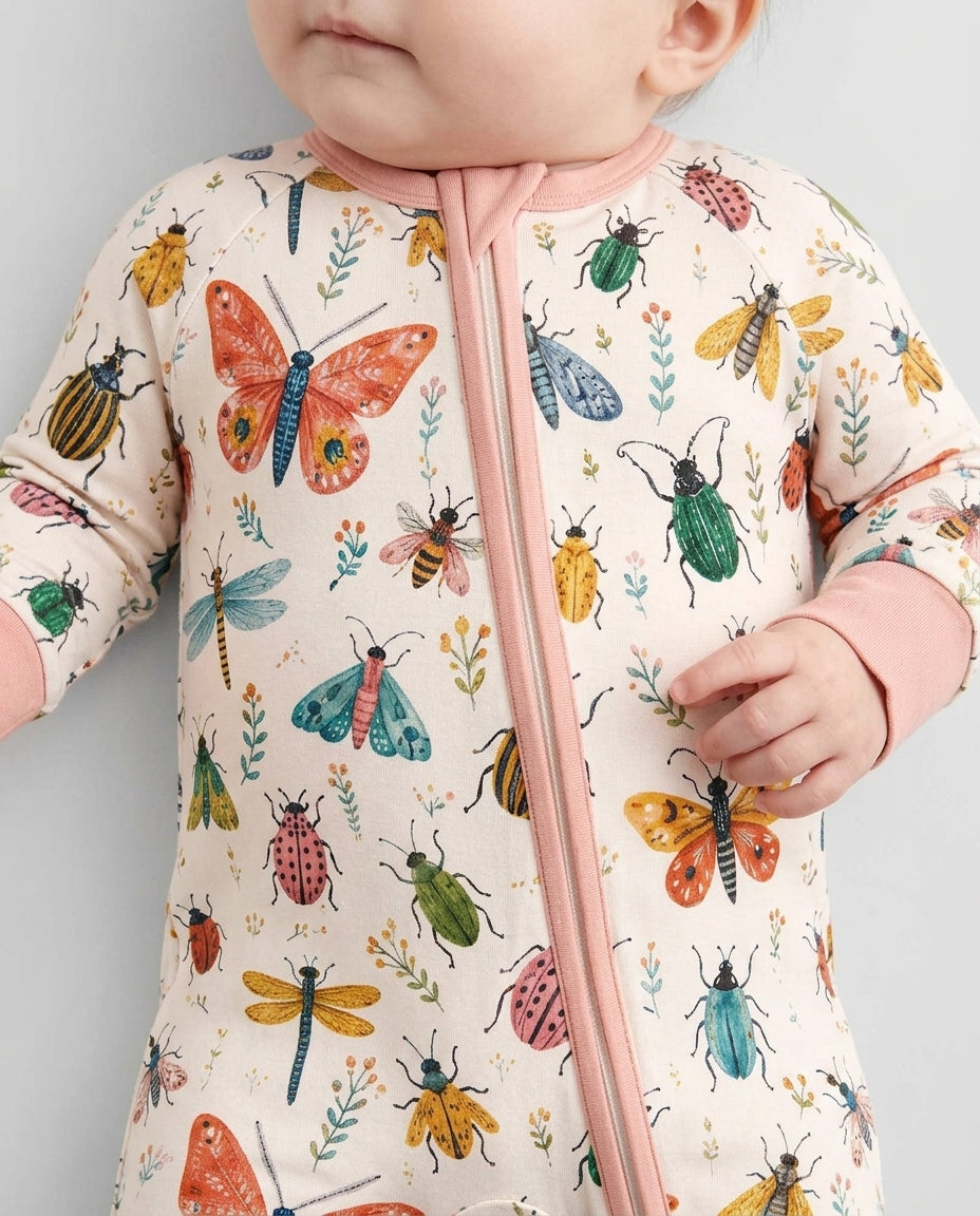 Folk Art Insects Bamboo Convertible Zippy