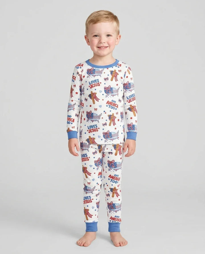 Zweiteiliges Langarm-Pyjama-Set mit Sommerfrüchten