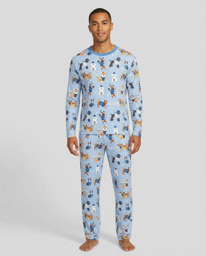 Hanukkah Dogs Bamboo Men's Pajama Set