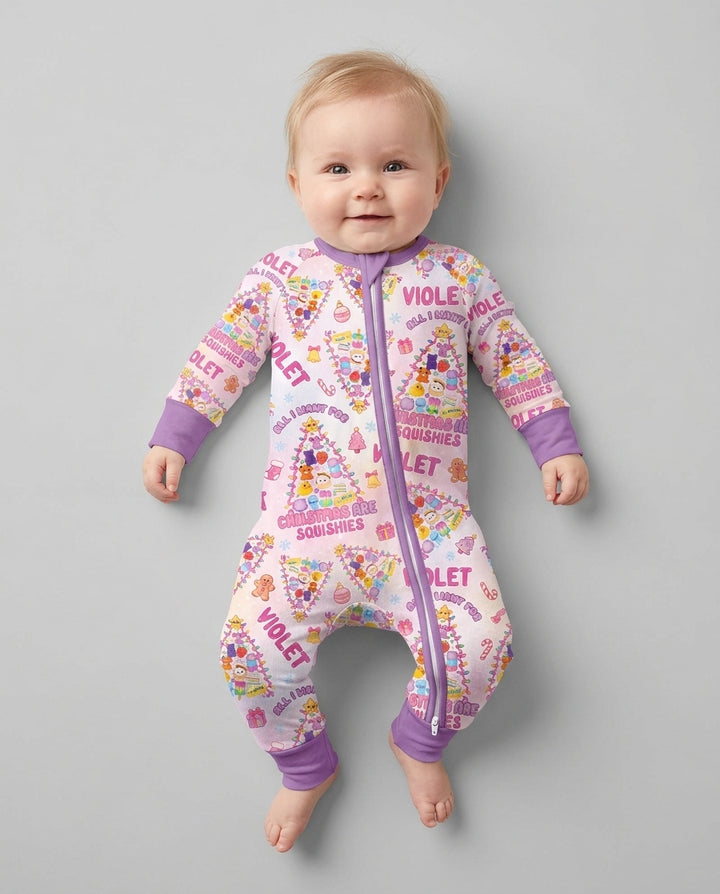 Custom Name All I Want For Christmas Are Squishies Bamboo Convertible Zippy