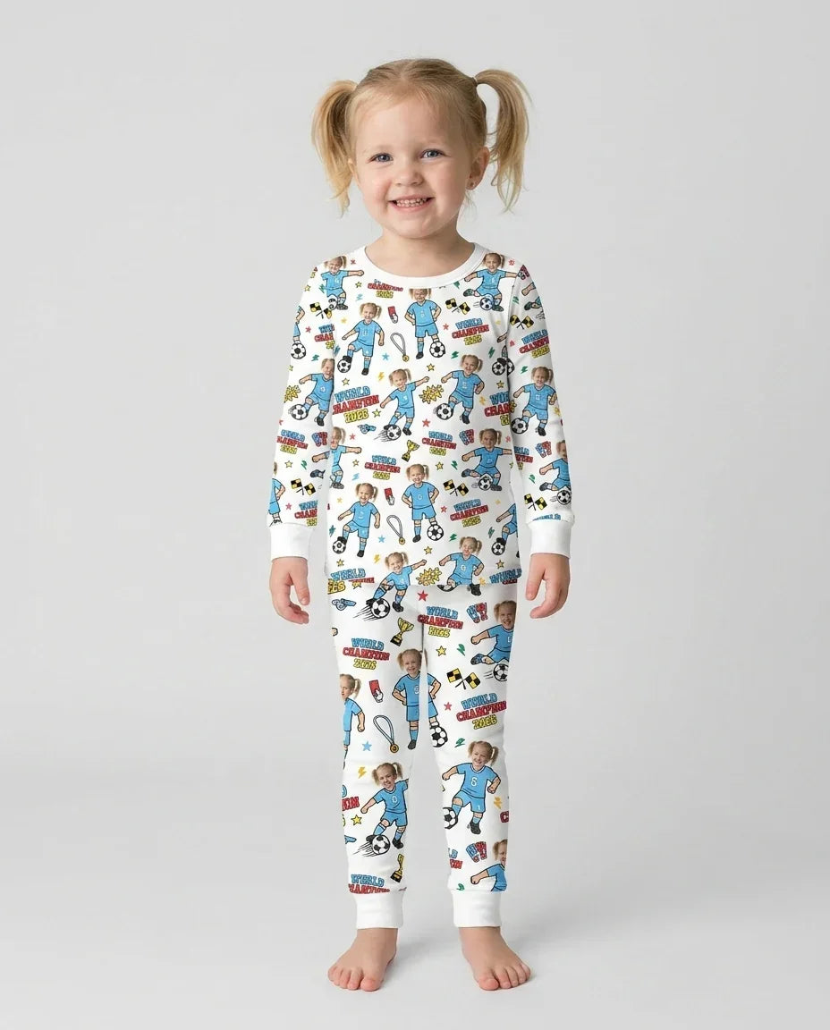 Zweiteiliges Langarm-Pyjama-Set mit Sommerfrüchten