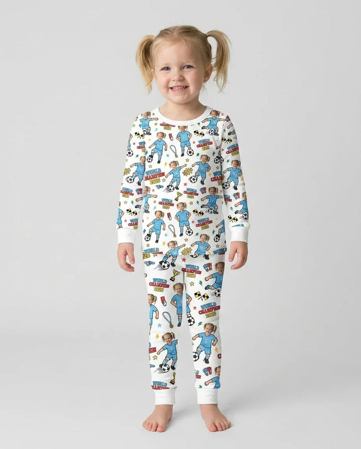 Zweiteiliges Langarm-Pyjama-Set mit Sommerfrüchten