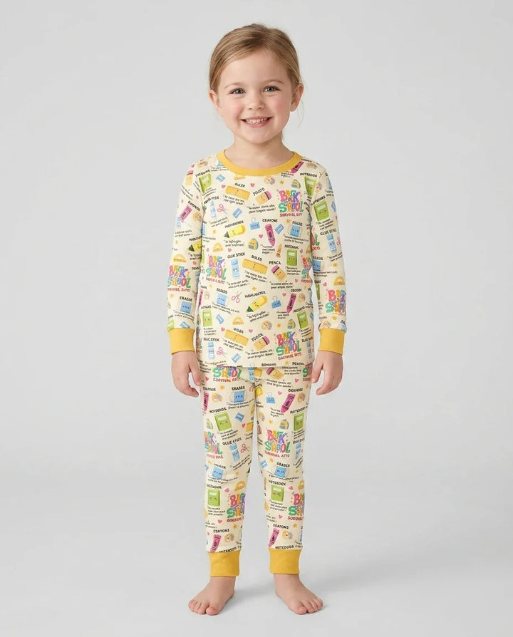 Zweiteiliges Langarm-Pyjama-Set mit Sommerfrüchten