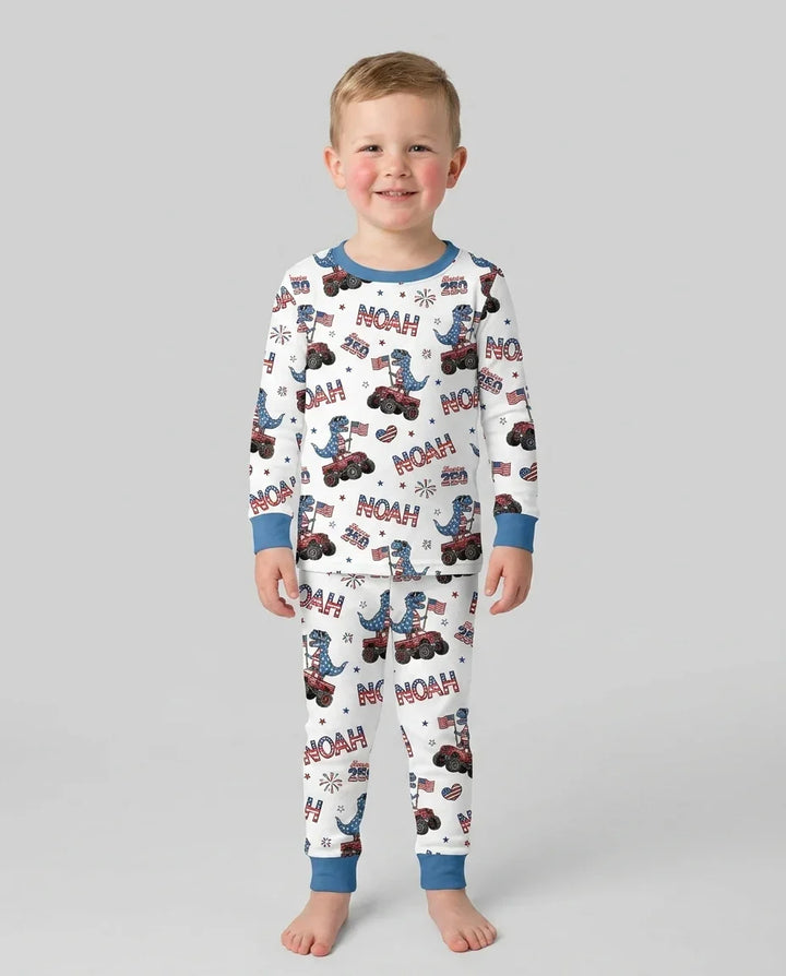 Zweiteiliges Langarm-Pyjama-Set mit Sommerfrüchten