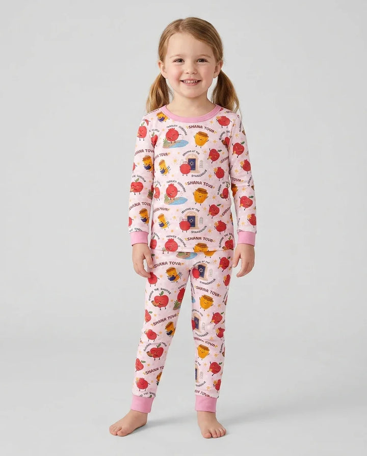Zweiteiliges Langarm-Pyjama-Set mit Sommerfrüchten