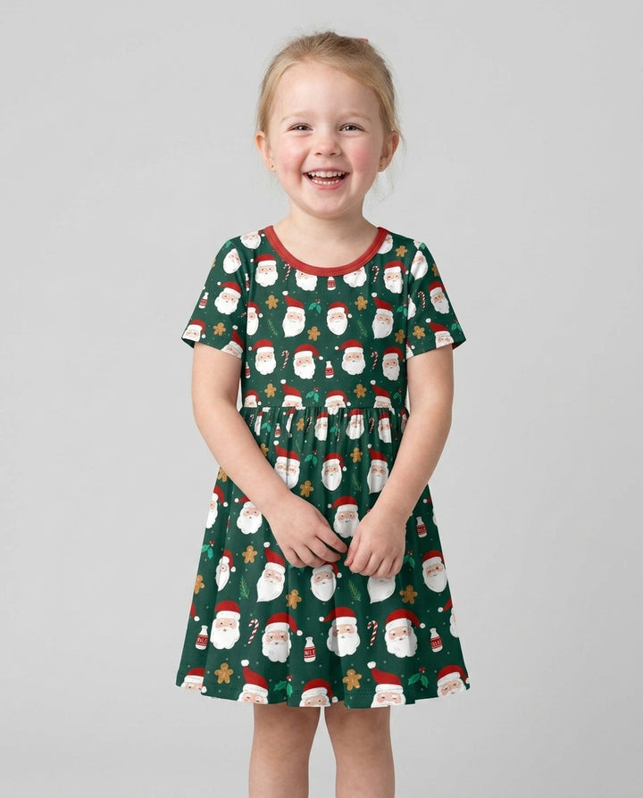 Christmas Sweet Santa Bamboo Twirl Dress