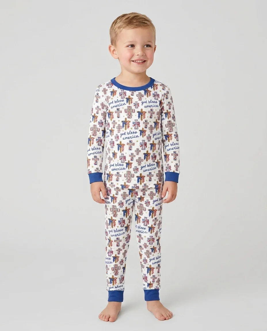 Zweiteiliges Langarm-Pyjama-Set mit Sommerfrüchten