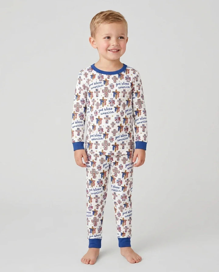 Zweiteiliges Langarm-Pyjama-Set mit Sommerfrüchten
