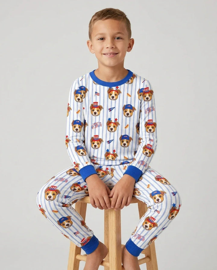 Zweiteiliges Langarm-Pyjama-Set mit Sommerfrüchten