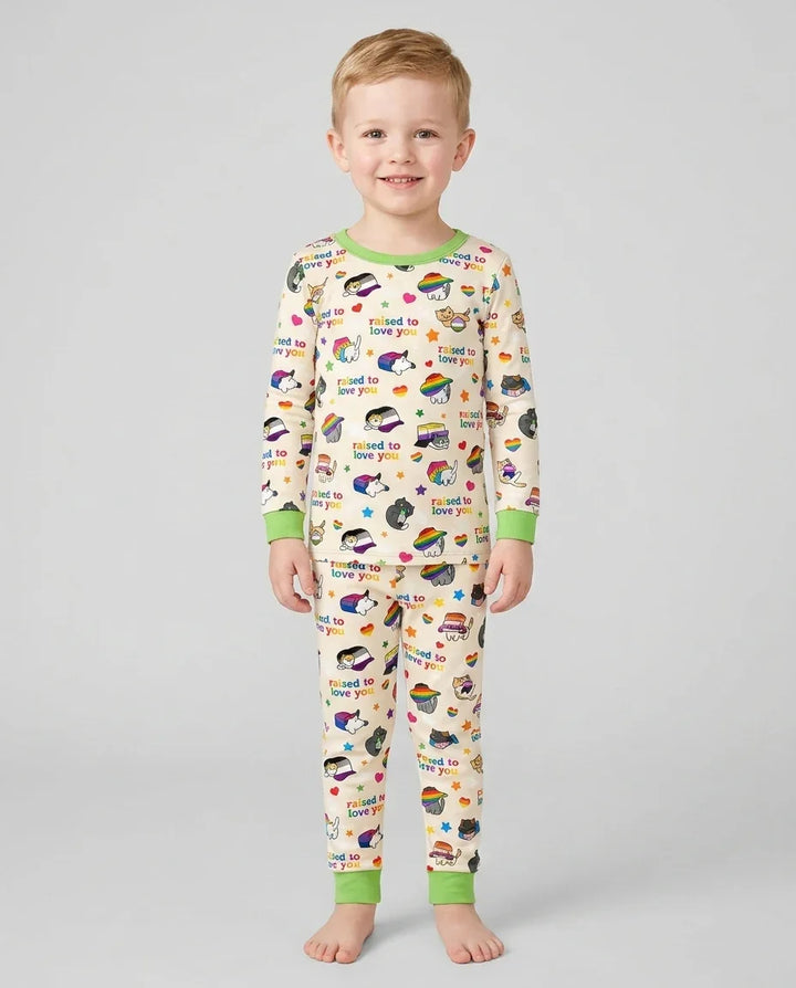 Zweiteiliges Langarm-Pyjama-Set mit Sommerfrüchten