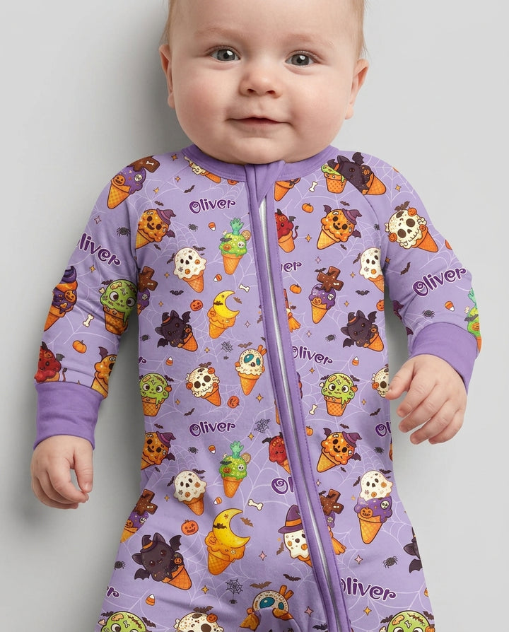 Custom Name Halloween Ice Cream Bamboo Convertible Zippy