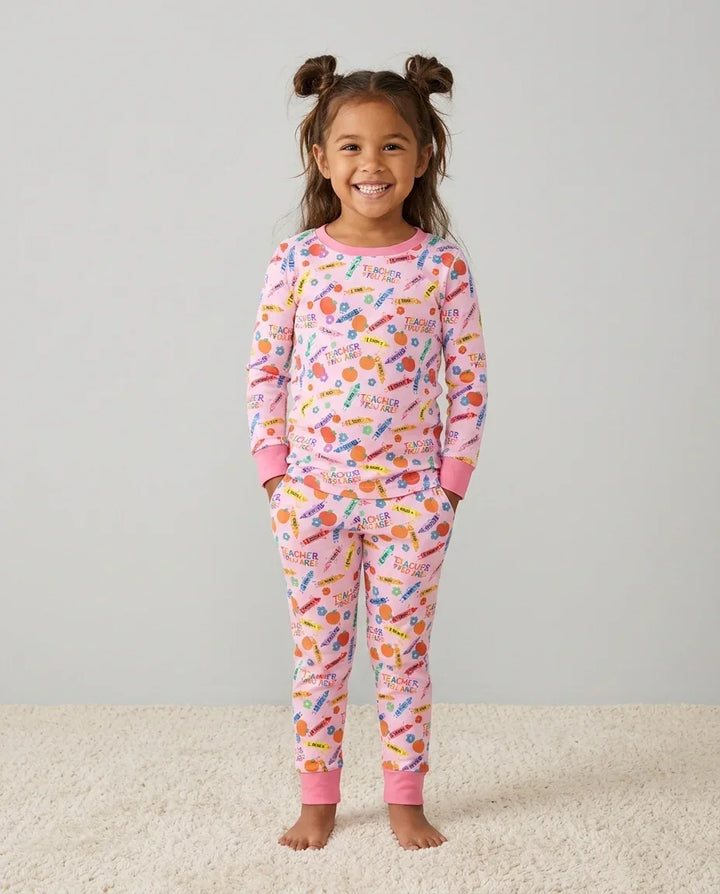 Zweiteiliges Langarm-Pyjama-Set mit Sommerfrüchten