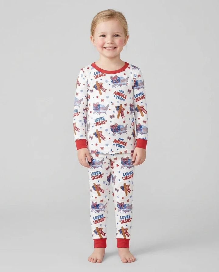 Zweiteiliges Langarm-Pyjama-Set mit Sommerfrüchten