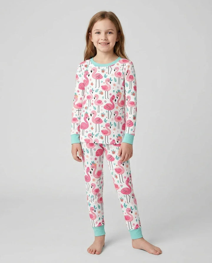 Zweiteiliges Langarm-Pyjama-Set mit Sommerfrüchten