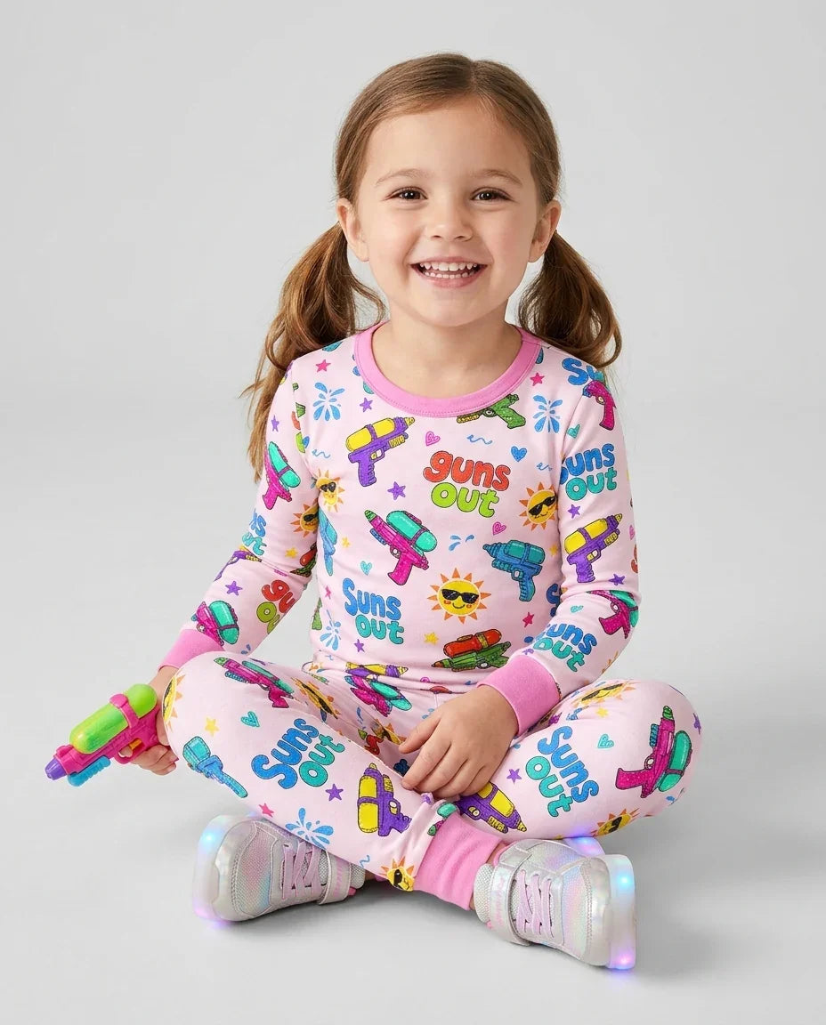 Zweiteiliges Langarm-Pyjama-Set mit Sommerfrüchten