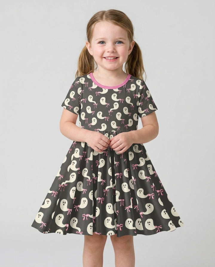 Little Ghosts Bamboo Twirl Dress