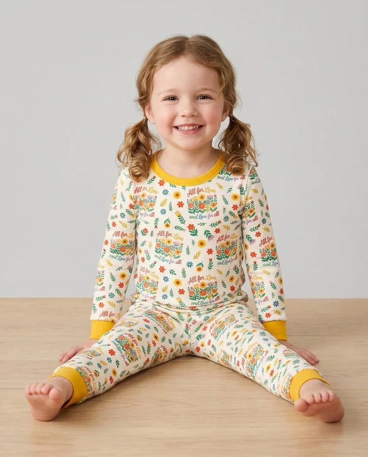 Zweiteiliges Langarm-Pyjama-Set mit Sommerfrüchten