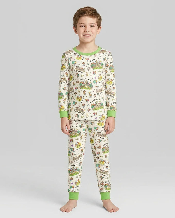 Zweiteiliges Langarm-Pyjama-Set mit Sommerfrüchten