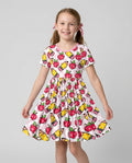 Checkered Apple Scribbles Bamboo Twirl Dress