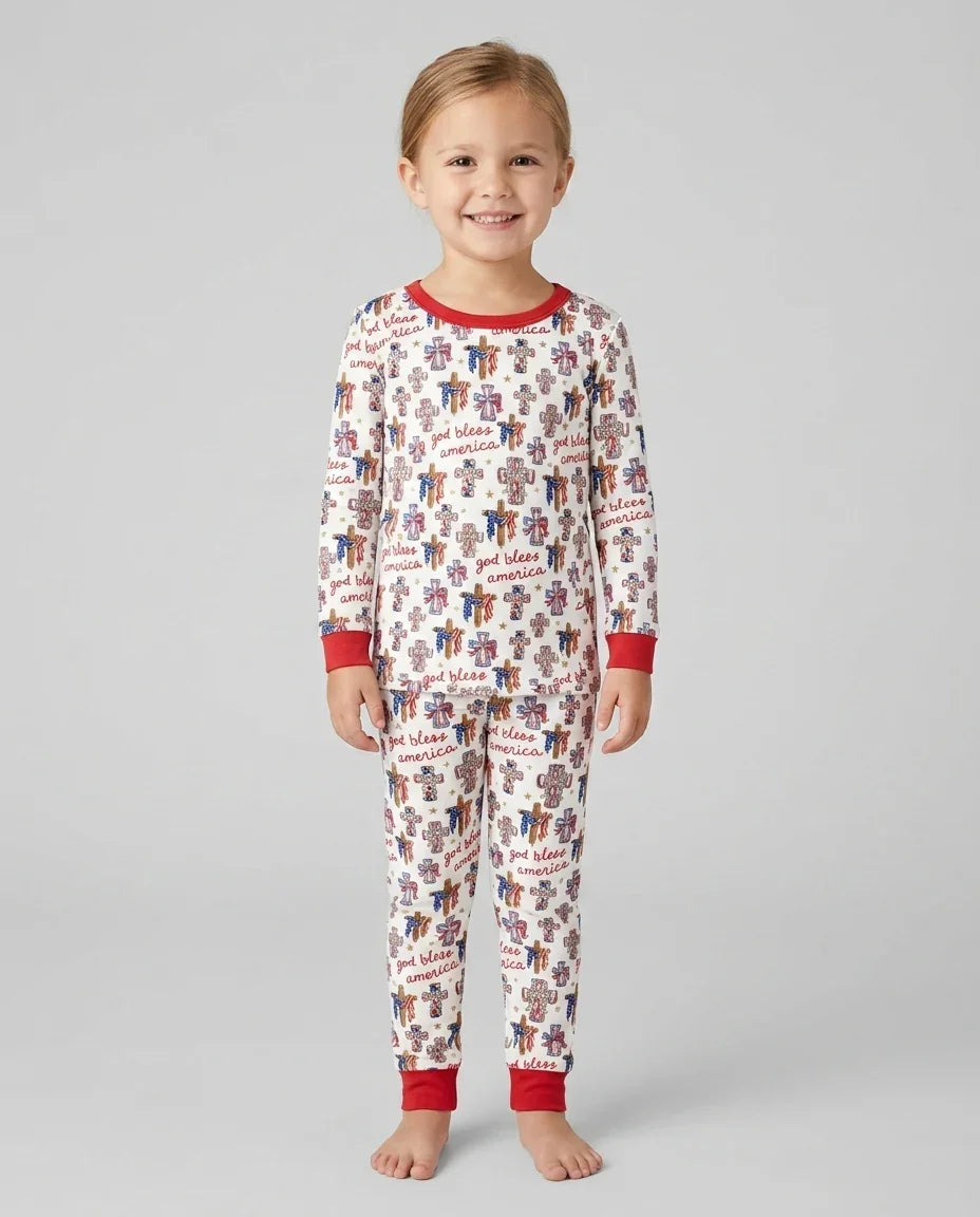 Zweiteiliges Langarm-Pyjama-Set mit Sommerfrüchten