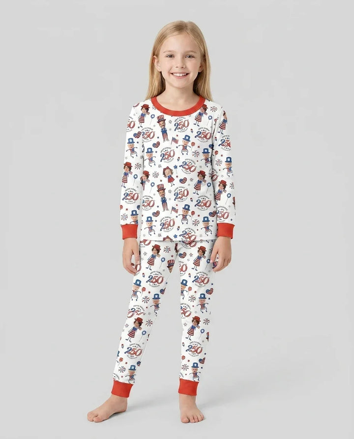 Zweiteiliges Langarm-Pyjama-Set mit Sommerfrüchten