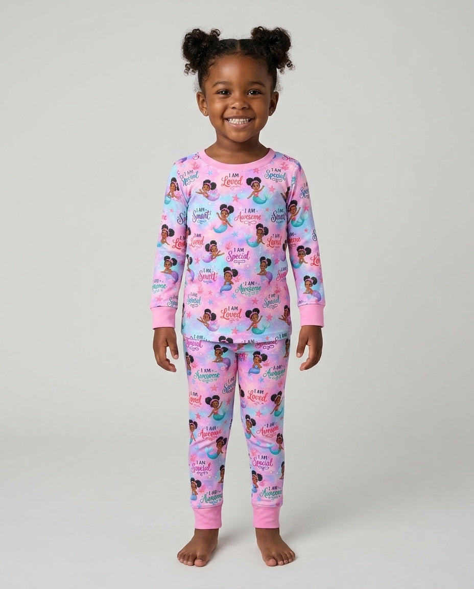 Zweiteiliges Langarm-Pyjama-Set mit Sommerfrüchten