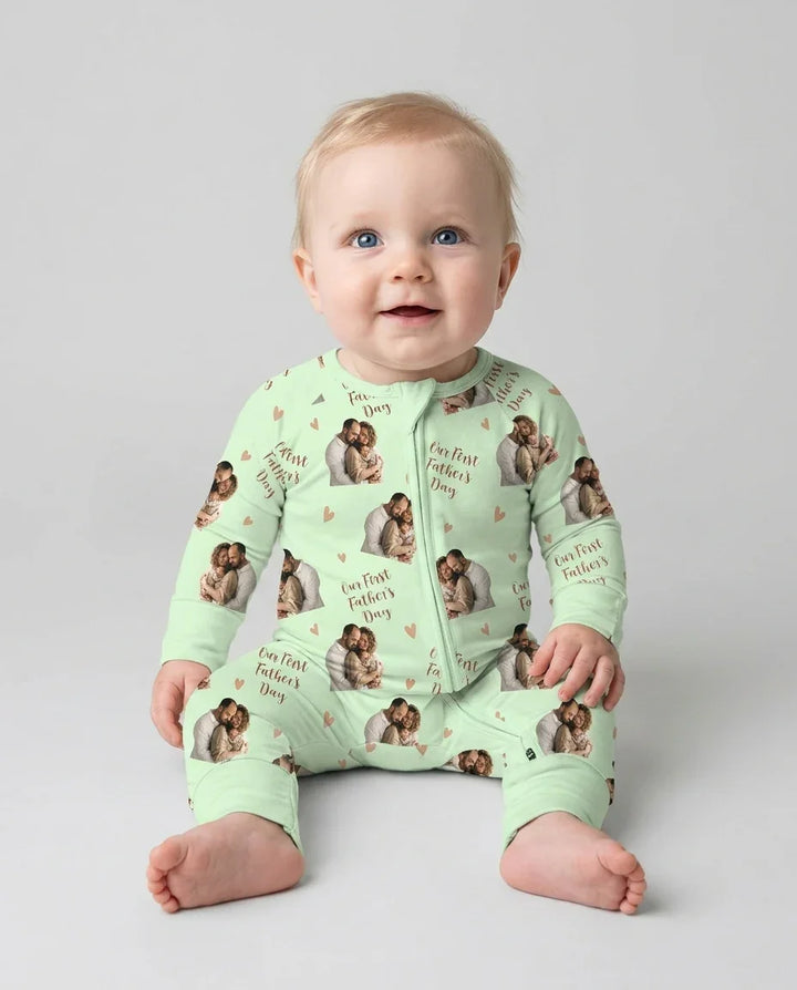 Gerippte Babykleidung mit individuellem Foto - Weich &amp; Skizzenhaft