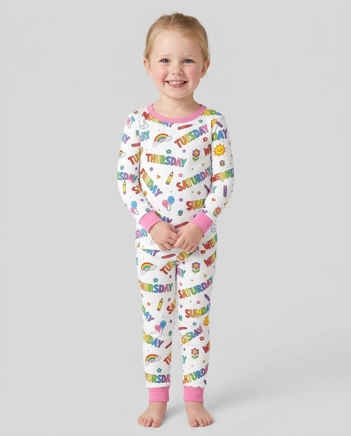 Days of the Week Bamboo Two Piece Long Sleeve Pajama Set