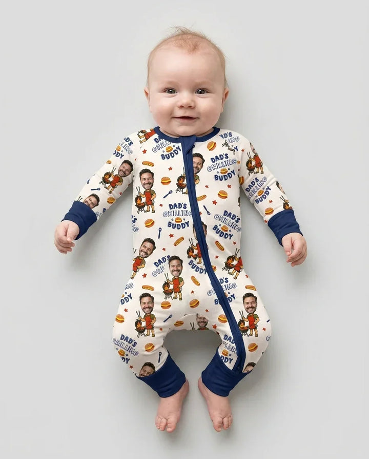 Gerippte Babykleidung mit individuellem Foto - Weich &amp; Skizzenhaft