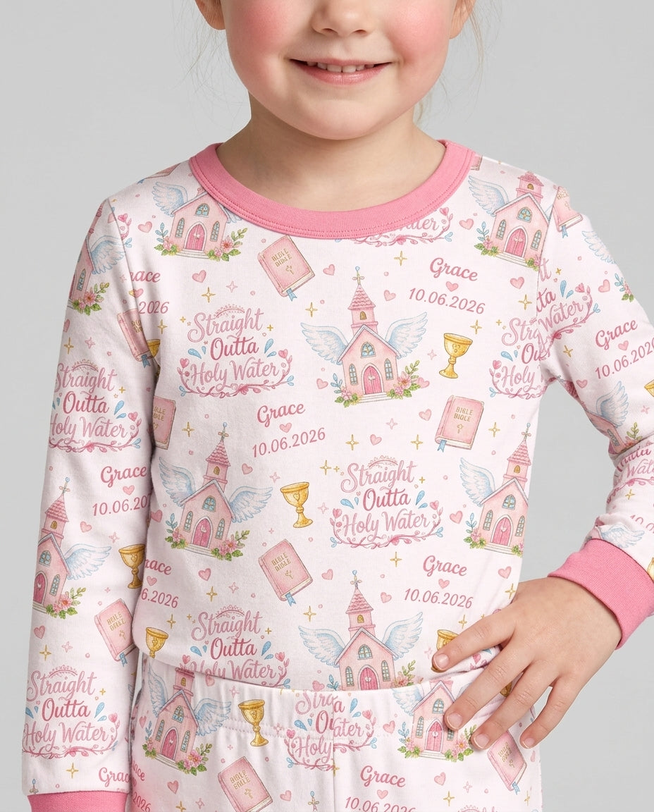 Zweiteiliges Langarm-Pyjama-Set mit Sommerfrüchten