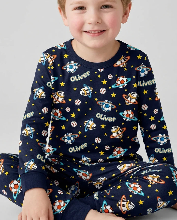 Zweiteiliges Langarm-Pyjama-Set mit Sommerfrüchten