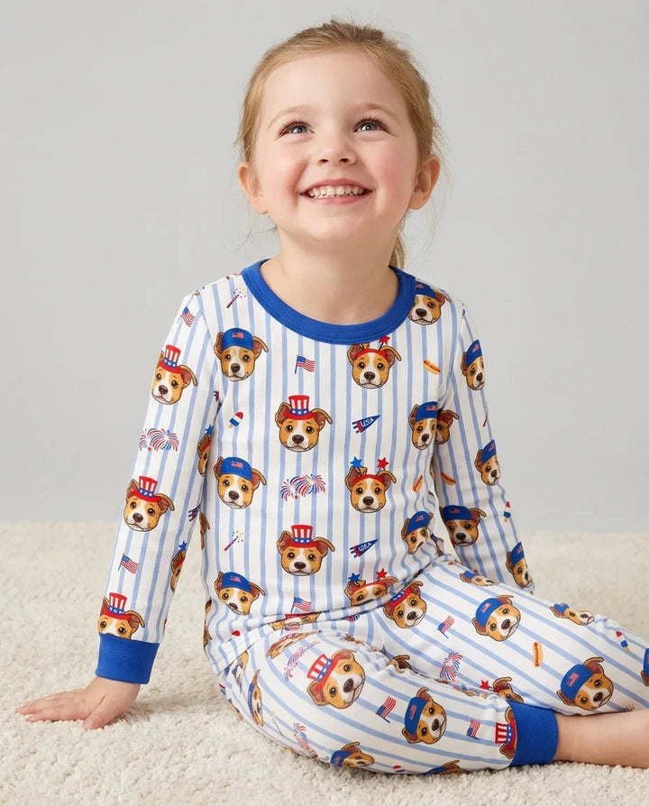 Zweiteiliges Langarm-Pyjama-Set mit Sommerfrüchten