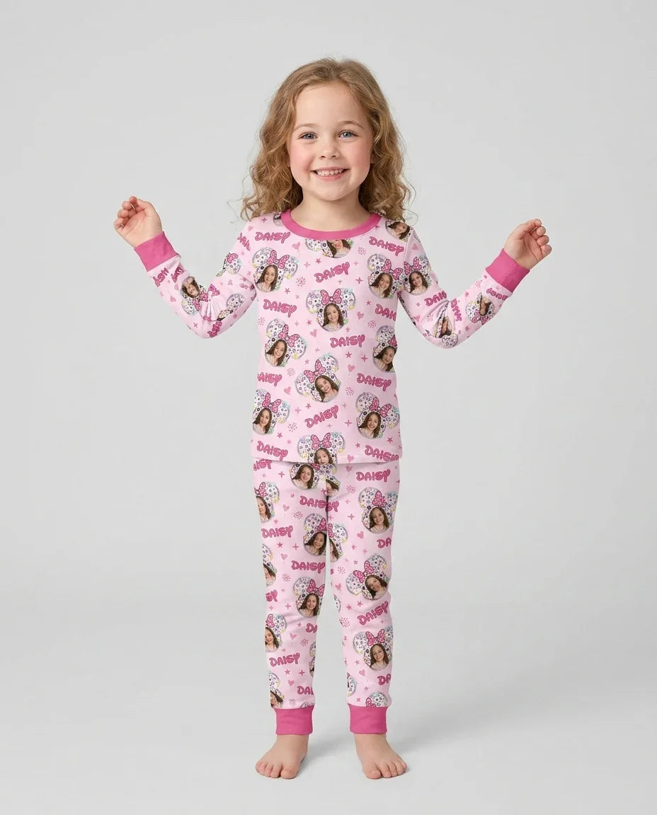 Zweiteiliges Langarm-Pyjama-Set mit Sommerfrüchten