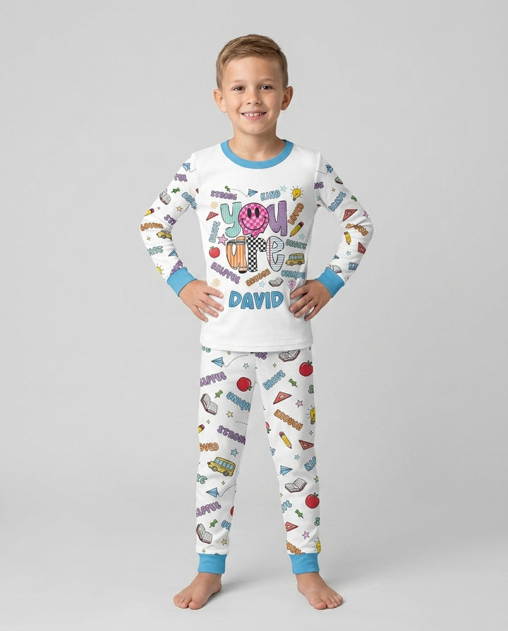 Custom Name You Are Everything Bamboo Two Piece Long Sleeve Pajama Set