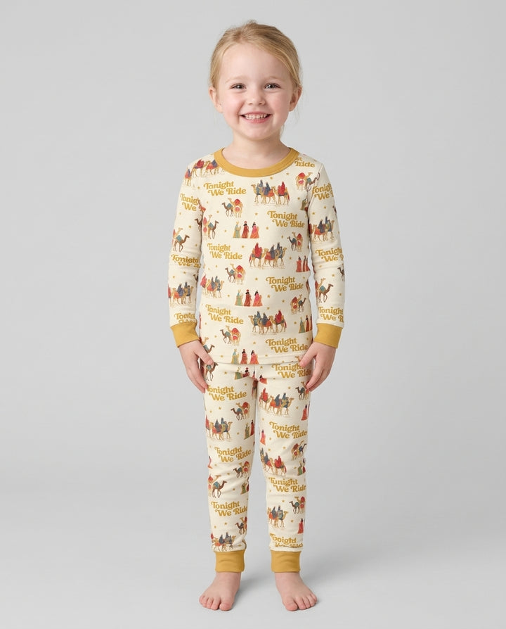 Tonight We Ride Christmas Bamboo Two Piece Long Sleeve Pajama Set