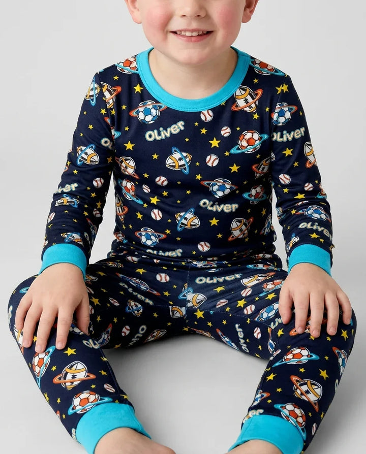 Zweiteiliges Langarm-Pyjama-Set mit Sommerfrüchten