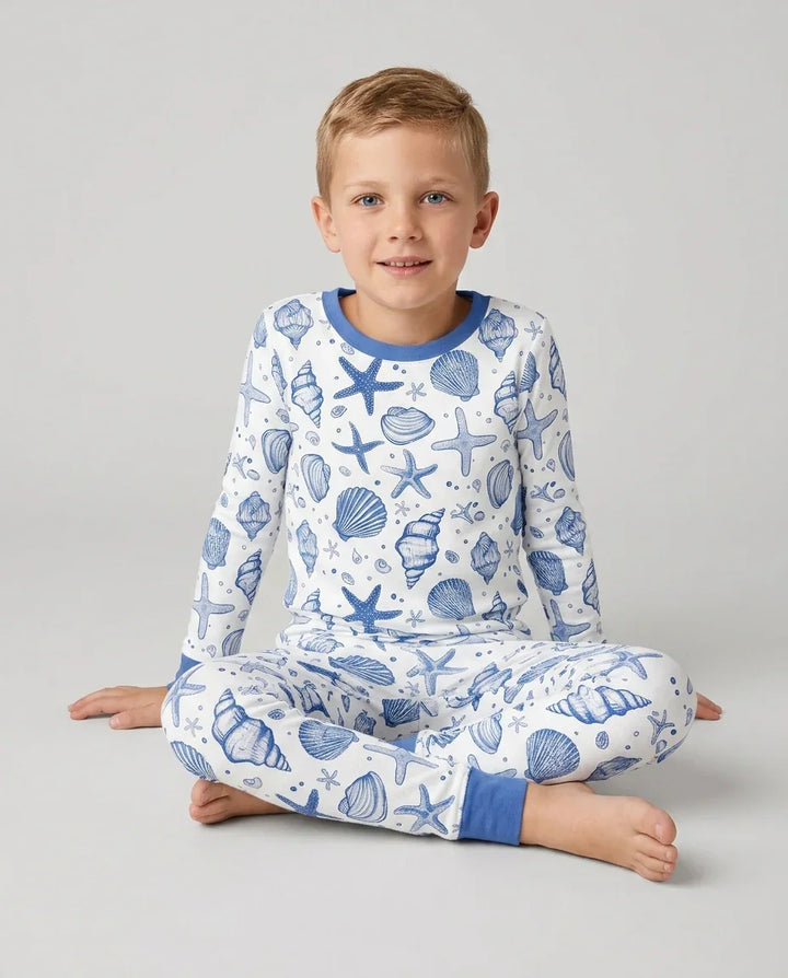 Zweiteiliges Langarm-Pyjama-Set mit Sommerfrüchten
